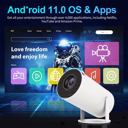 New gamepad projector smart 4k video playback game console projector android 11 portable 3d game projector with controller