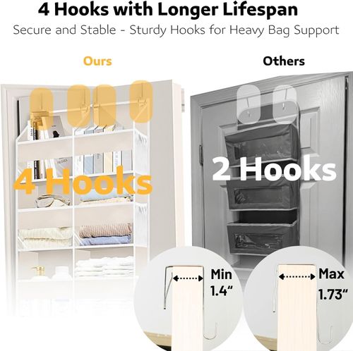 5-Tier Door Storage Shelf Hanging Fabric Storage Bag Door-Mounted Storage Organizer