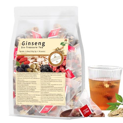 Chinese Herbal Male Enhancement Ginseng Six Treasures Tea Natural Formula Vitality Fertility Tea Maca Performance Energy