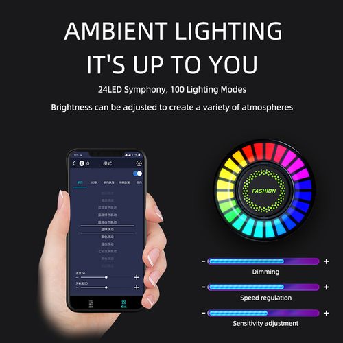 Car Aromatherapy Fragrance Diffuser with Desktop Music Ambient Light, Color-Changing RGB Rhythm Lamp, Perfume Light, Scent Diffuser