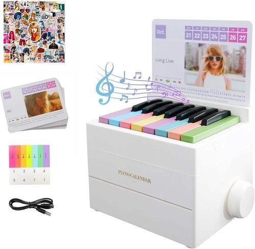 Swiftie 2025 Mini Piano Desk Calendar with 52 Playable Melodies Musical Gift for Kids Birthday and Anniversary Model Toy Style