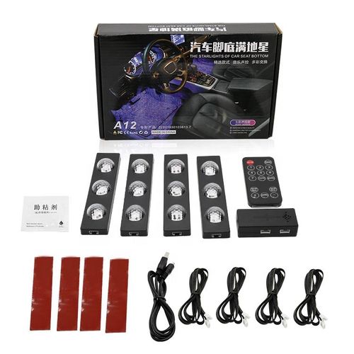 Car Light Emitting Diode Atmospheric Strip Light RGB Star DJ Music Ambient Sound Active Function Remote Sound Control Laser Indoor Footlights