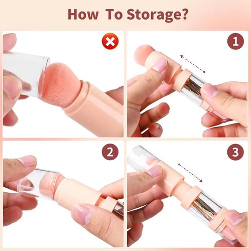 5 in 1 Makeup Brush Portable Makeup Brush Foundation Concealer Eye Shadow Eyebrow Lip Beauty Tool