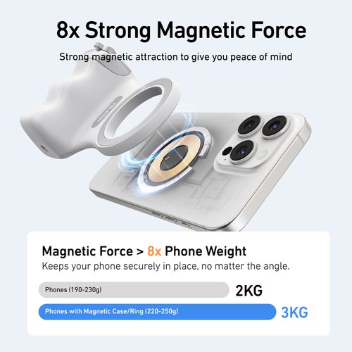 TELESIN Cell Phone Camera Grip Handle with Wireless Shutter Remote Fill Light for iPhone Android Magnetic Cell Phone Camera Grip