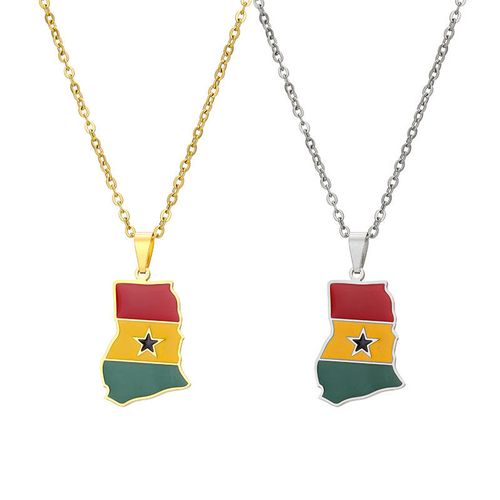Gold Plated Flag Alloy Pendant Necklace
