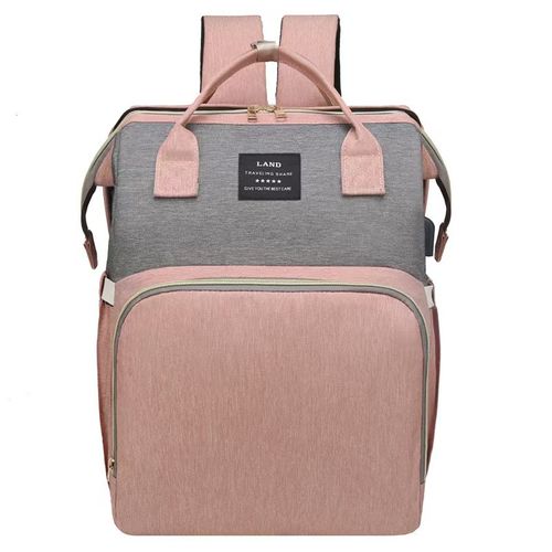 Deluxe Bag Storage Travel Baby Mommy Diaper Portable Bag Folding Mommy Bag Backpack with Changing Bed