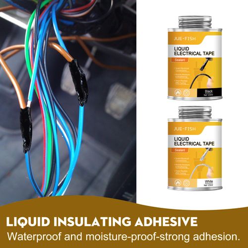 Jue-Fish Liquid Electrical Tape Waterproof Replacement for Heat Shrink Tubing Electrical Tape Liquid Insulation Flame Retardant Tape