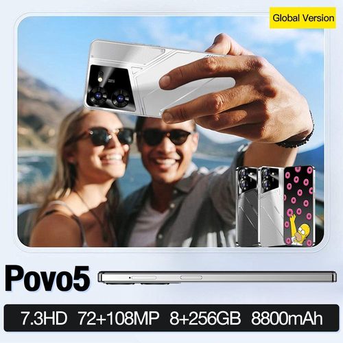 High Quality Povo5pro 5G 7.3 Inch Original Mobile Phone 16GB+1TB Large Memory Smart Phone Beauty Camera Gaming Cellphone