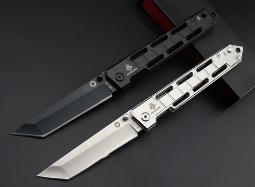 New design aluminum alloy handle multifunctional folding pocket knife camping EDC tactical hunting knife with slingshot