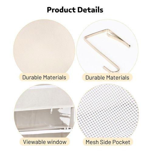 5-Tier Door Storage Shelf Hanging Fabric Storage Bag Door-Mounted Storage Organizer