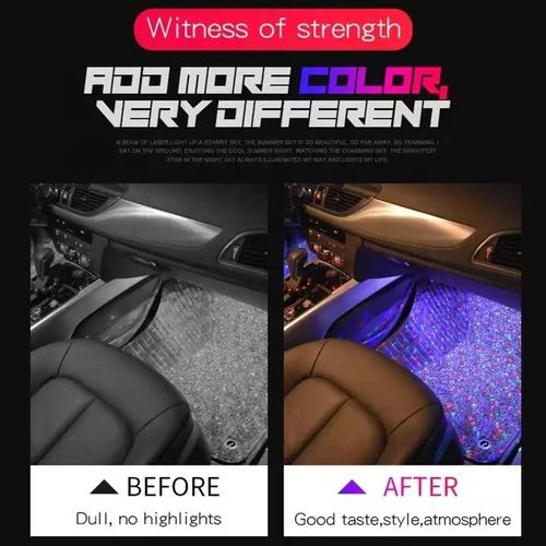 Car Light Emitting Diode Atmospheric Strip Light RGB Star DJ Music Ambient Sound Active Function Remote Sound Control Laser Indoor Footlights