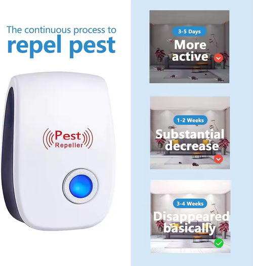 Electronic Ultrasonic Pest Repeller Mosquito and Insect Killer with EU Plug for Indoor Pest Control