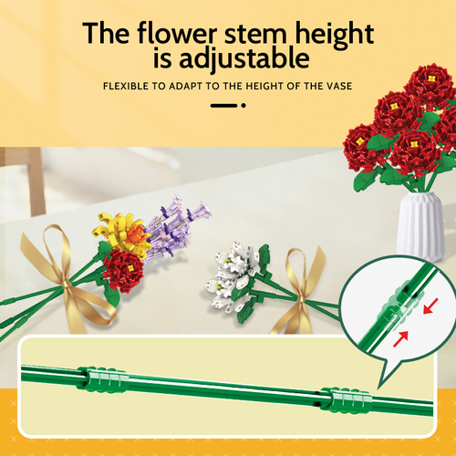 Toy Floral Plant Collection Bouquet Building Block Set Creative Floral Mini Flower Brick Toys for Children