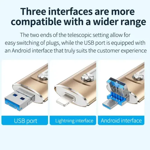 Slide-out metal USB drive compatible with Android devices featuring Type-C port, offering 128GB of storage capacity.