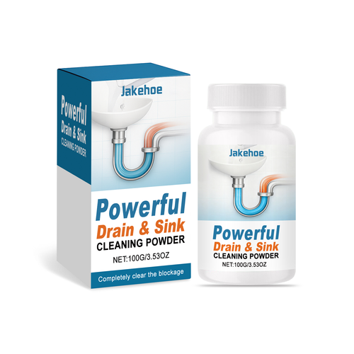 Jakehoe Drain Cleaning Powder Kitchen & Bathroom Drain Cleaner - Descaling, Deodorizing, and Unclogging Powder