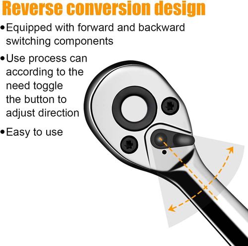 46-Pieces 1*4 Inch Drive Socket Ratchet Wrench Set Metric Bit Socket Extension Bar Hand Tools Case Pack Auto Repair Garden Use