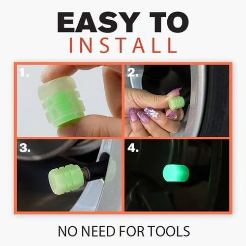 FLUORESCENT TIRE VALVE CAPS