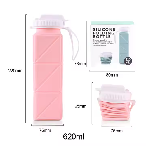 Travel portable leak-proof foldable water bottle
