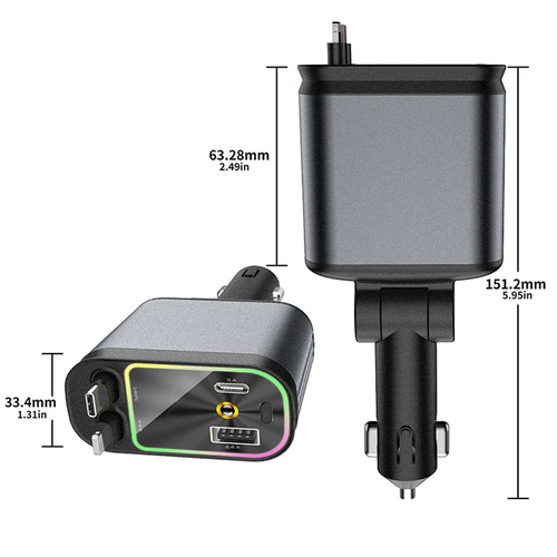 2025 New Model  4 in 1 Fast Charging Car Charger 120W with Star💫