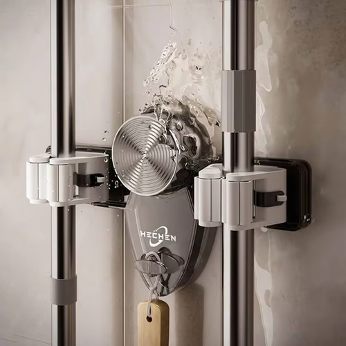 🔥 Creative Suction Cup Mop Clamp