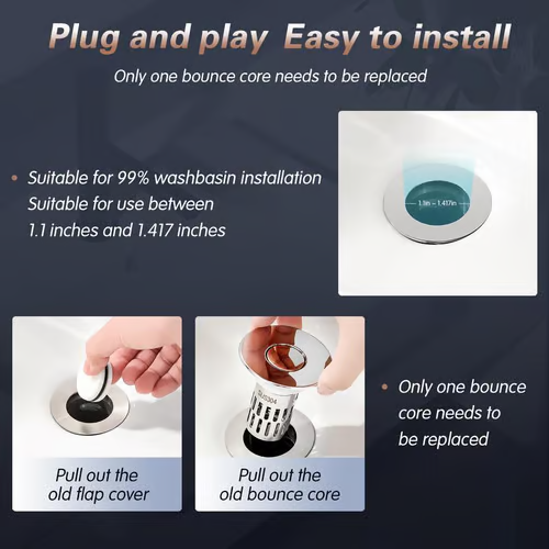 No more clogged drain pipes! This stainless steel drain stopper is everything your sink or tub needs! Isolate odor and prevent cockroaches