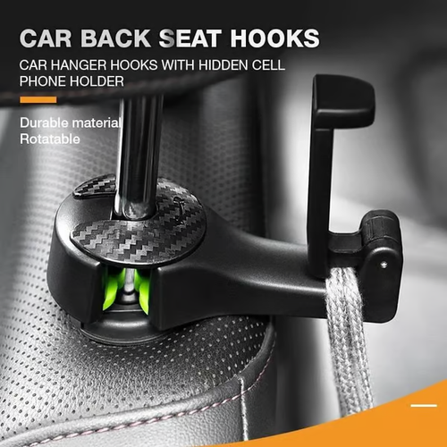 💕No more worry about bag falling down of car seat.🚗🎅Perfect gift for every car owner. 2 in 1 Car Headrest Hidden Hook