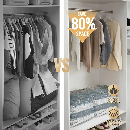 Cube Pump Free Design Vacuum Clothes Bags 80% Saving Space for Clothing Bedding Zipper Compression Seal Vacuum Storage Bags