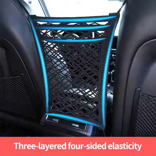 2025 Cheap Car Trunk Organizer Seat Back Elastic Mesh Net Multi Layer Storage Bag Car Accessories Car Mesh Pocket Between Seats