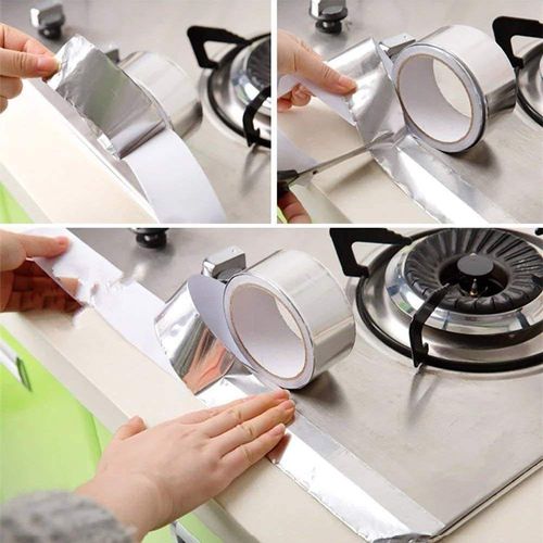 Aluminum Foil Adhesive Tape Ideal for Sealing Patching Hot and Cold HVAC Duct Pipe Kitchen Aluminum Foil Tape