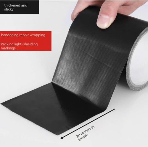 Single Sided Black Gaffer Leather Repair Tape Rubber Hot Melt Waterproof Carpet Binding Masking Polyester Fabric Water Activated