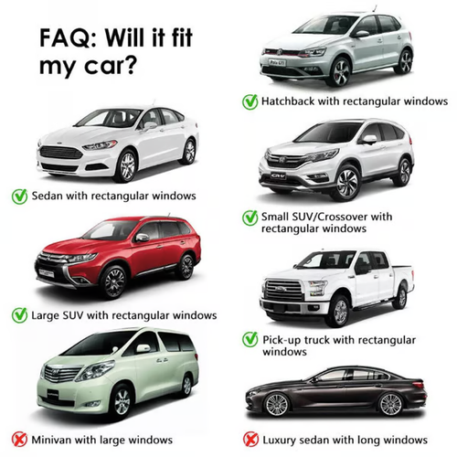 🔥Universal Car Window Screens（FRONT WINDOW(2 Pack)+REAR WINDOW(2 pack)）