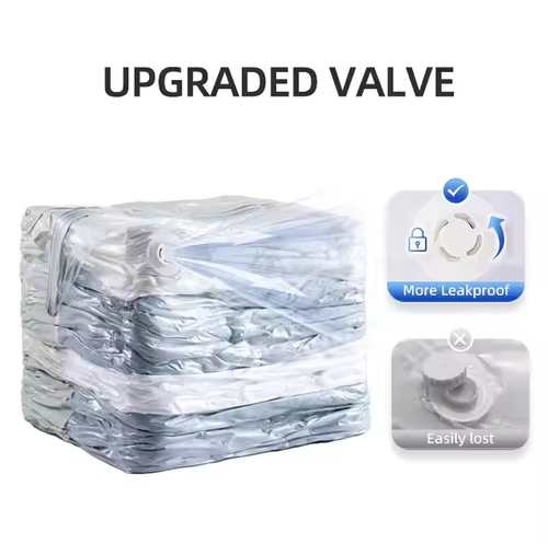 Cube Pump Free Design Vacuum Clothes Bags 80% Saving Space for Clothing Bedding Zipper Compression Seal Vacuum Storage Bags