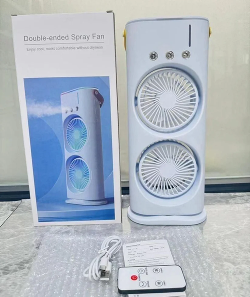 Stay Cool Anywhere: 3-in-1 Mist Spray Fan with Dual Cooling Power!