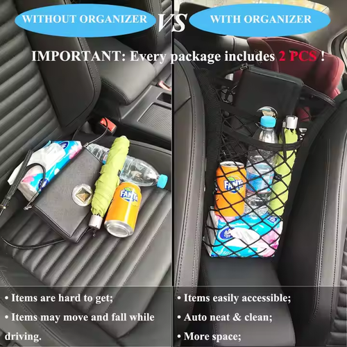 2025 Cheap Car Trunk Organizer Seat Back Elastic Mesh Net Multi Layer Storage Bag Car Accessories Car Mesh Pocket Between Seats