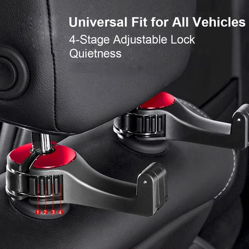 💕No more worry about bag falling down of car seat.🚗🎅Perfect gift for every car owner. 2 in 1 Car Headrest Hidden Hook