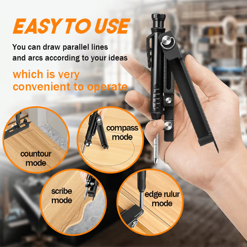 🔥Crayon de Construction Multifonctionnel Outil De -Scriber Tool（Alloy base stand with pen）