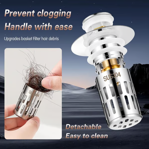 No more clogged drain pipes! This stainless steel drain stopper is everything your sink or tub needs! Isolate odor and prevent cockroaches