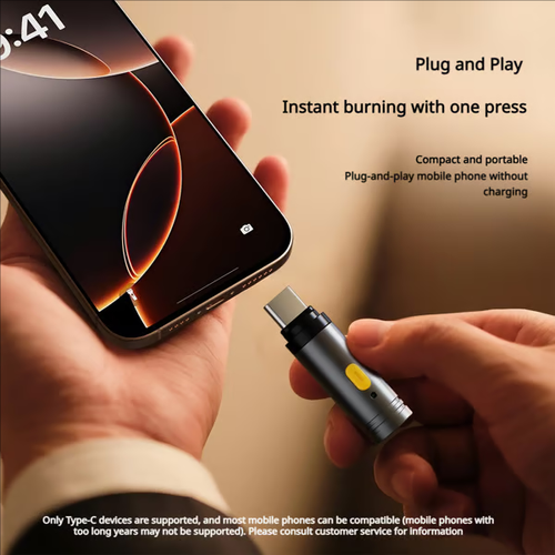 USB-C Electric Lighter, Windproof Waterproof Flameless Lighter, Men's Father Gift Decoration
