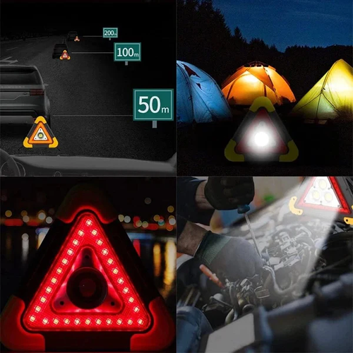 🔥2025 New Arrival🔥3-IN-1 Solar Emergency Triangle Warning Light at the Roadside（Large size: three lights）