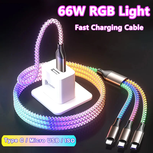 colorful 3 In 1 mobile phone data cable