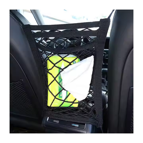 2025 Cheap Car Trunk Organizer Seat Back Elastic Mesh Net Multi Layer Storage Bag Car Accessories Car Mesh Pocket Between Seats