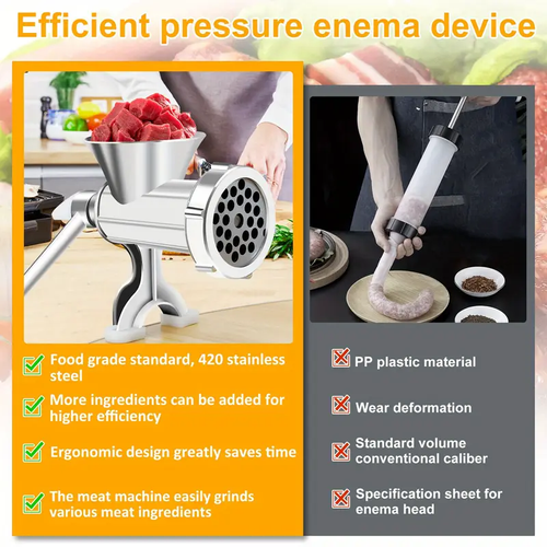 Multi-Function Meat Mincer Large Mincing Meat Machine - Household Enema Hand Mincing Garlic Filling Sausage