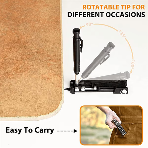 🔥Crayon de Construction Multifonctionnel Outil De -Scriber Tool（Alloy base stand with pen）