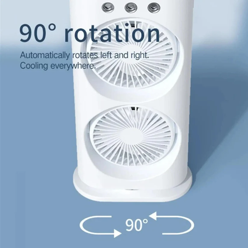 Stay Cool Anywhere: 3-in-1 Mist Spray Fan with Dual Cooling Power!