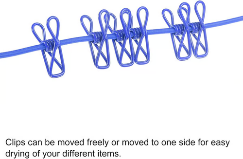 ☀️Retractable Portable Clothesline, Travel Clothesline with 12 Clothespins for Indoor Laundry Drying, Outdoor Camping Accessories