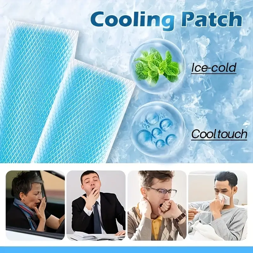 Cooling Gel Pads That Cool Down with One Application - Portable Disposable Non-Slip Ice Pack for Heat Stroke And Cooling, No Charging, Physical Cooling, 2pcs in a Single Bag, Lasts 8 Hours