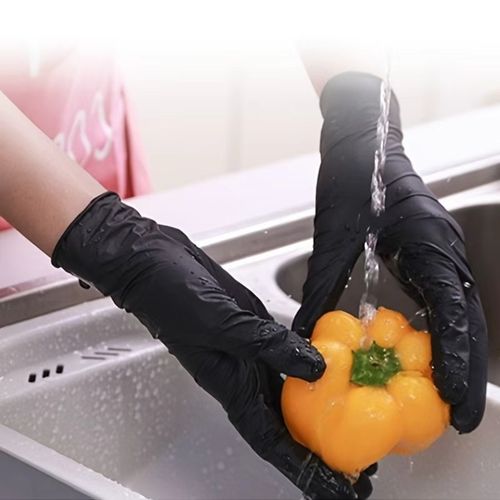 Disposable Black Pure Nitrile Gloves