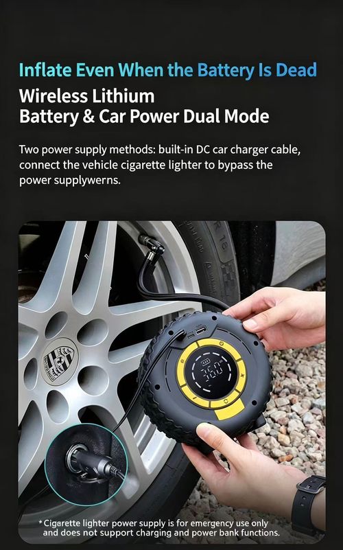 Portable Smart Tire Inflator | LED Screen, Dual Power, Emergency LED Light
