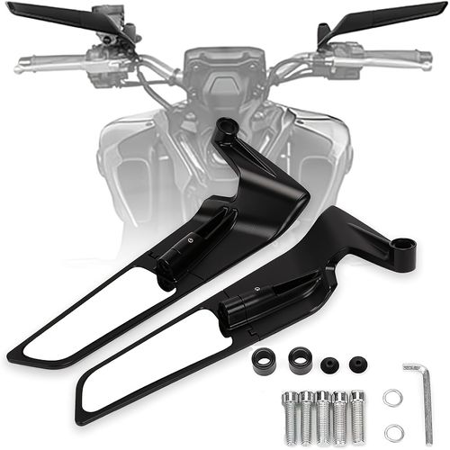 Motorcycle Rearview Mirrors, Adjustable Swivel Rearview Mirrors, Hidden Wing-Style Side Mirrors