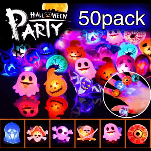 Halloween Decorations: Glow-in-the-Dark Brooches and Rings